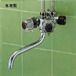 ソーラー2ハンドル混合栓専用形ビス止：KM50｜浴室用水栓：壁付 