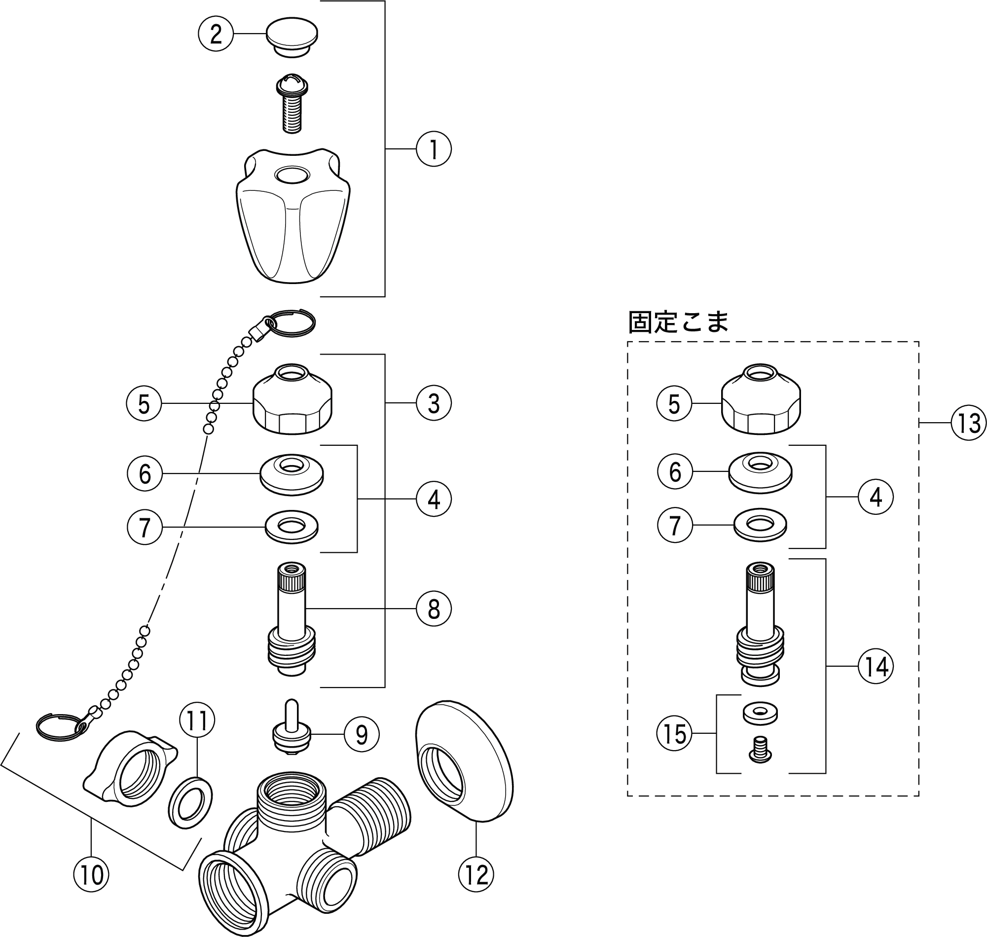 三方分岐水栓(コック付):K20W|給水栓:分岐水栓|商品 三方分岐水栓(コック付):K20W|給水栓:分岐水栓|商品
