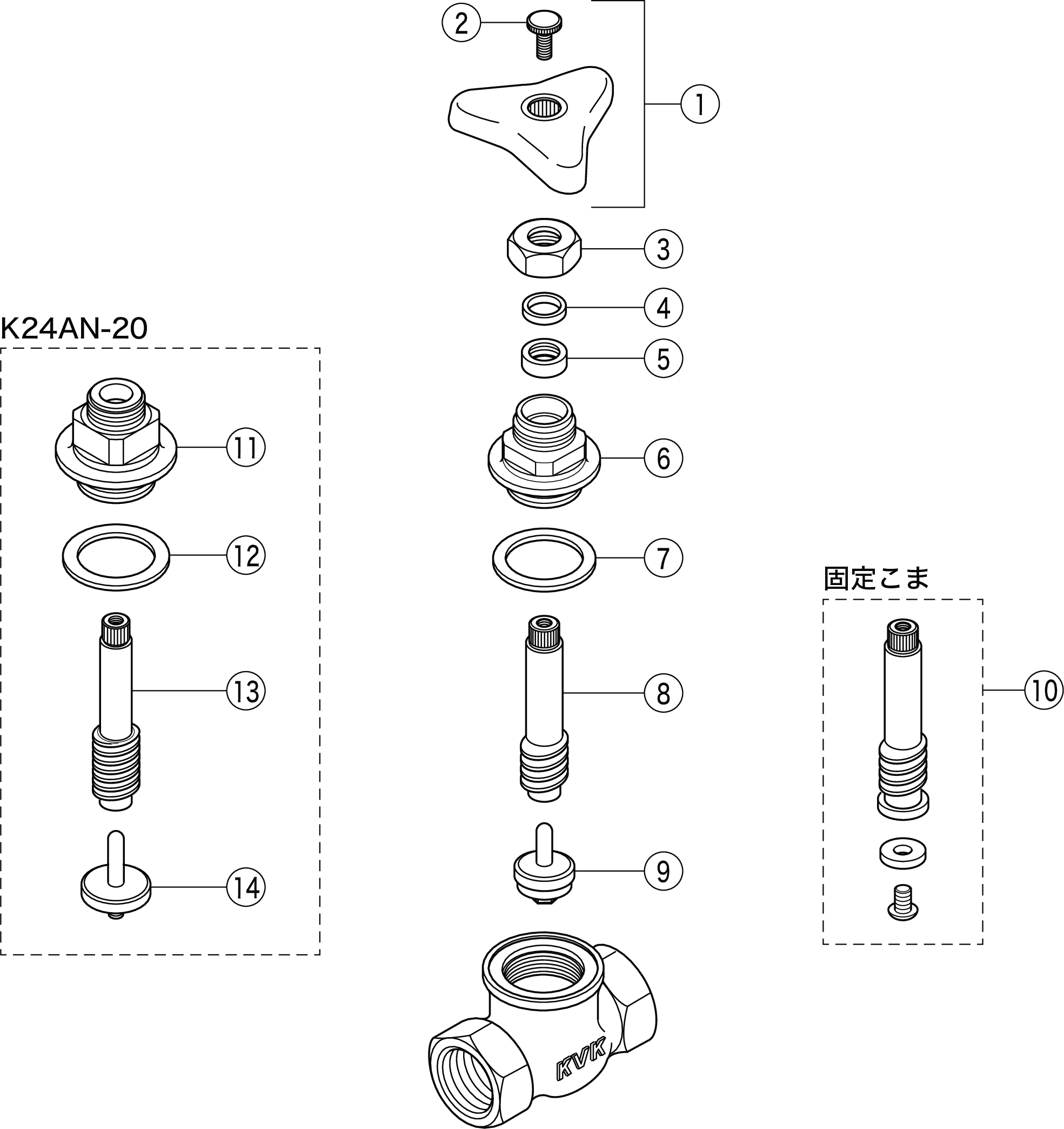 最安 栄光KVK ケーブイケー デッキ形定量止水付サーモスタット式混合栓