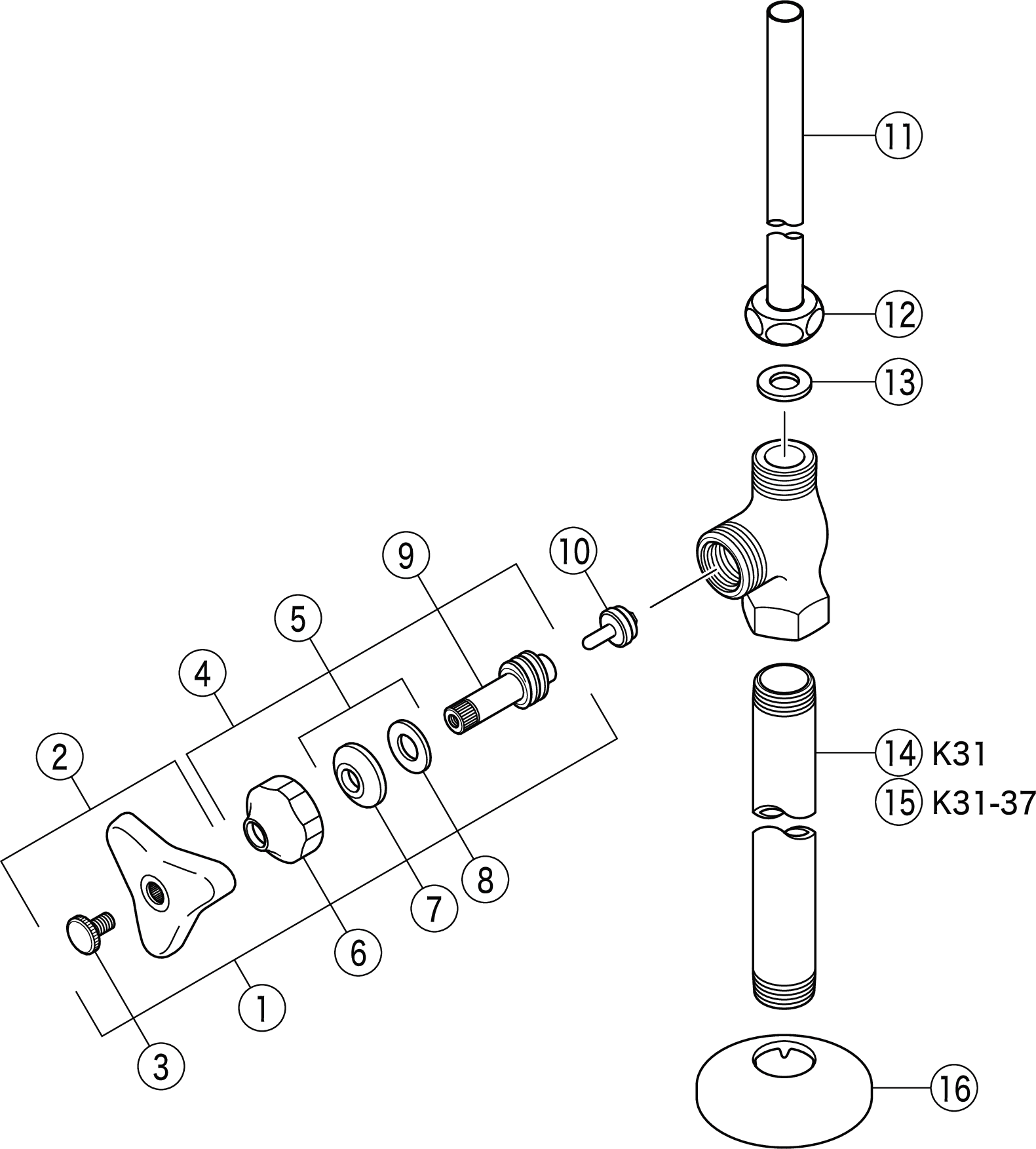 ストレート形止水栓（給水管420mm）：K31｜給水栓：止水栓｜商品