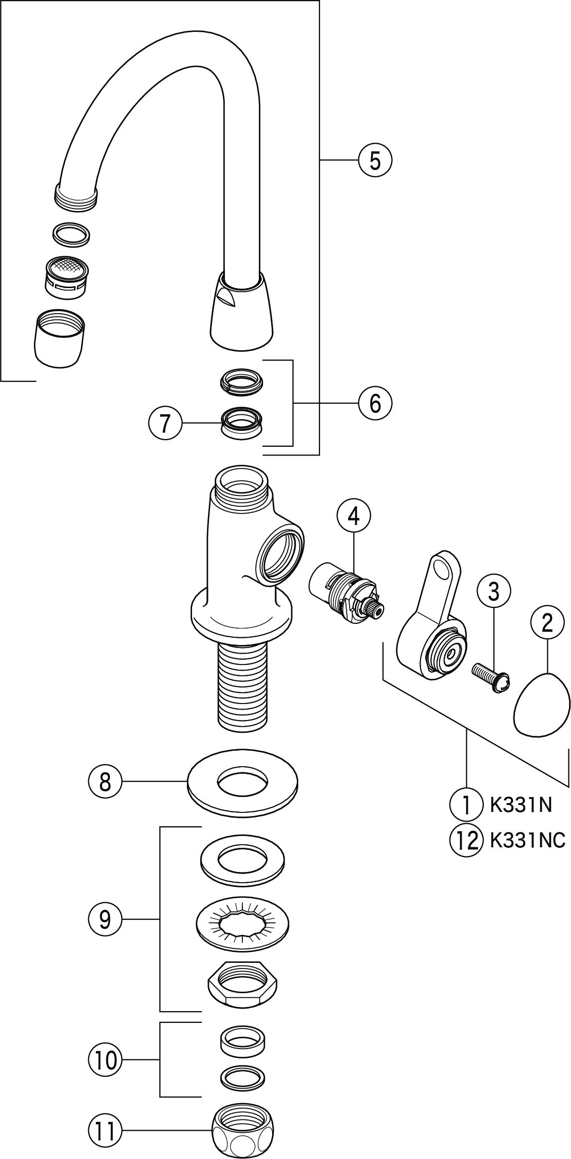 KVK ケーブイケー KVK K331N パーティーシンク用水栓 [水廻り用品]