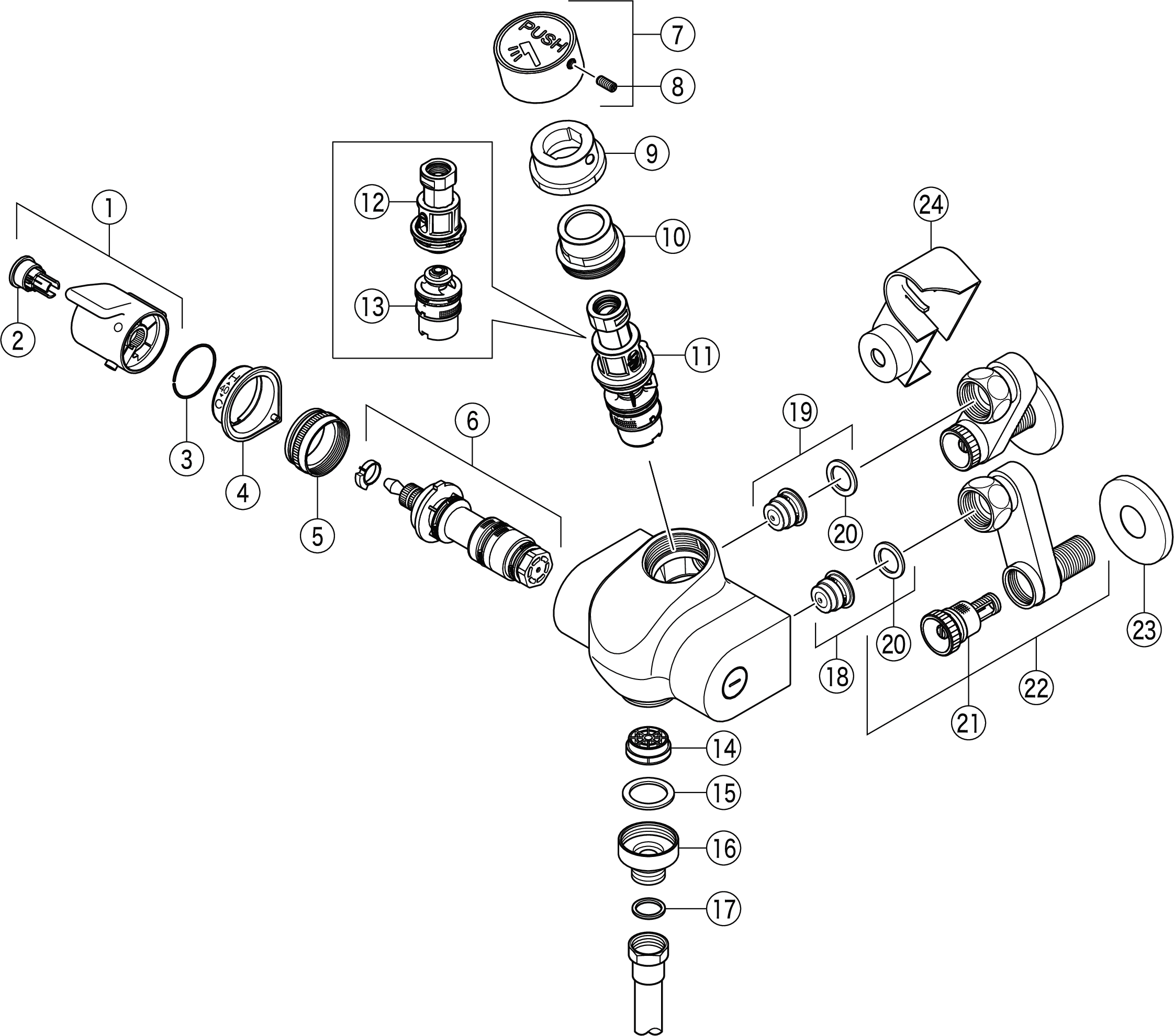 KVK ケーブイケー 自閉式サーモスタット式シャワー シャワー・吐水口両用タイプ KF3040シリーズ KF3040 通販 