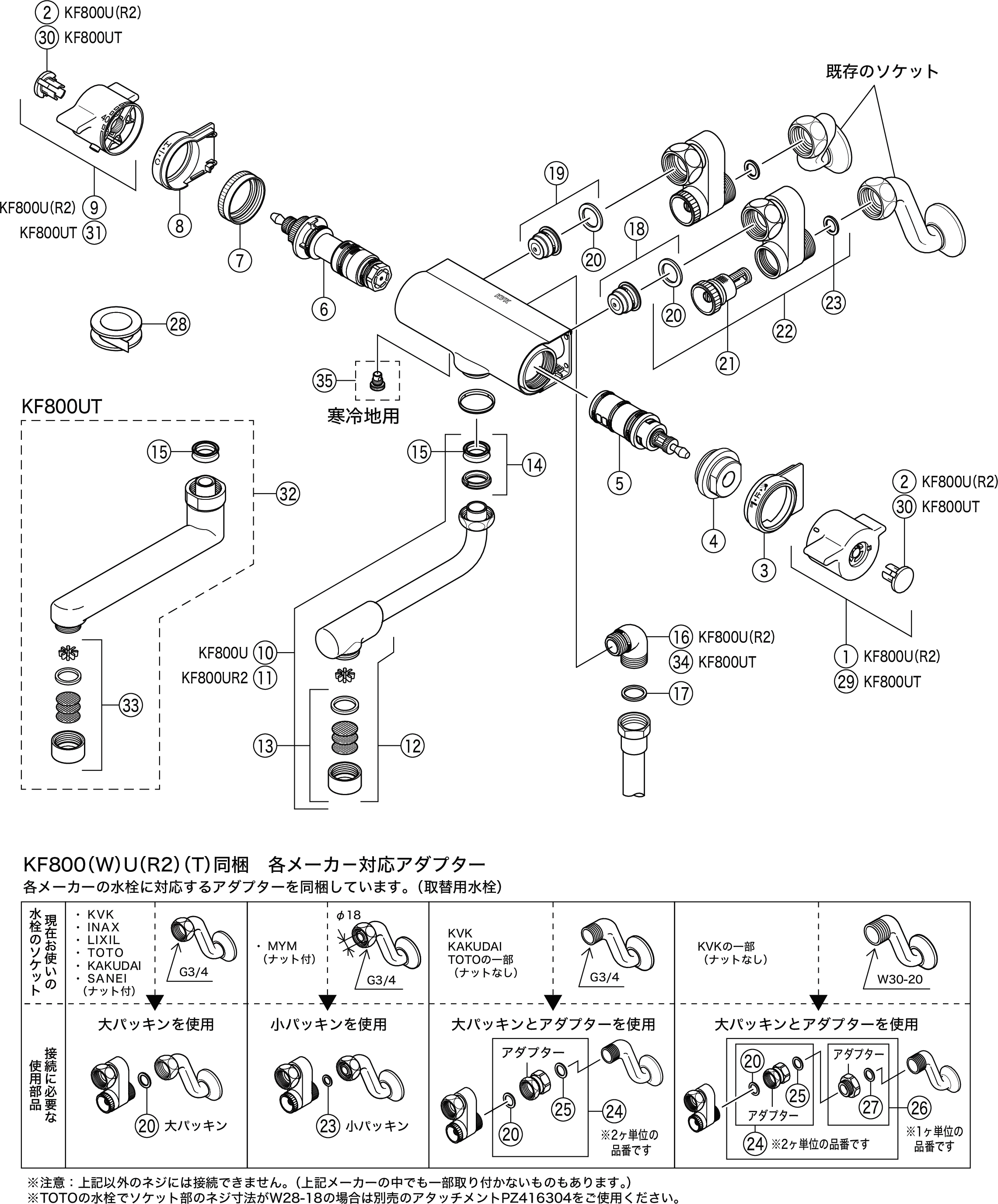 KVK サーモスタットシキシャワー KF800WU 【お取り寄せ品】 キッチン