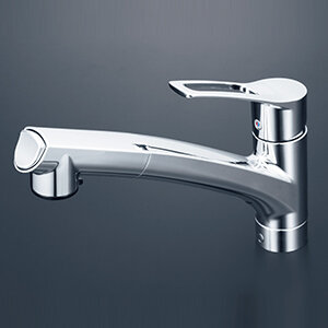 シングルシャワー付混合栓（撥水）：KM5021JTHS｜キッチン用水栓：台付