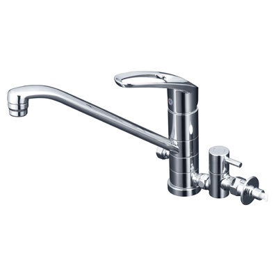 シングル混合栓（回転分岐止水栓付）：KM5041TTU｜キッチン用水栓：台 