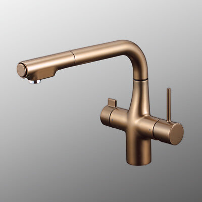 ビルトイン浄水器用シングルシャワー付混合栓　ノーブルアンバー