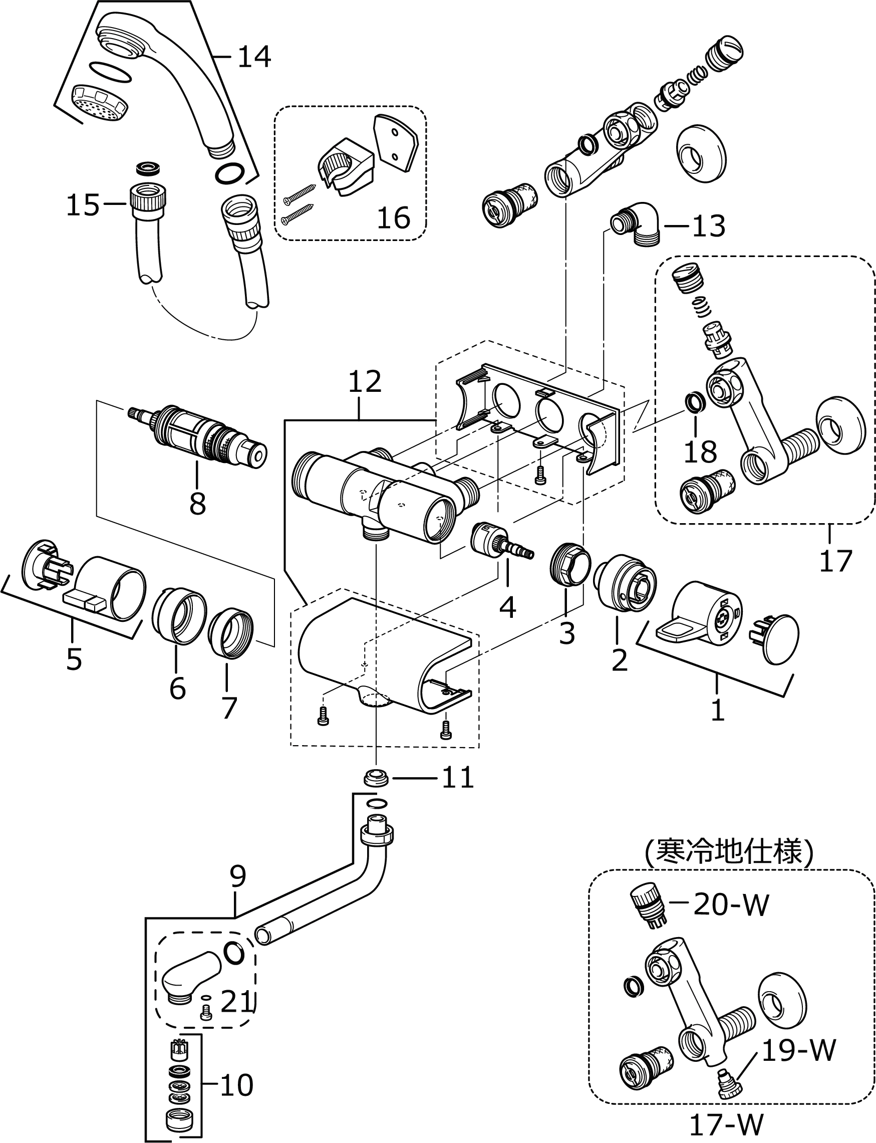 新作送料無料 にこにこ商店KVK サーモスタットシャワー混合栓 オーバーヘッド ｅシャワーｎｆ仕様 KF3060