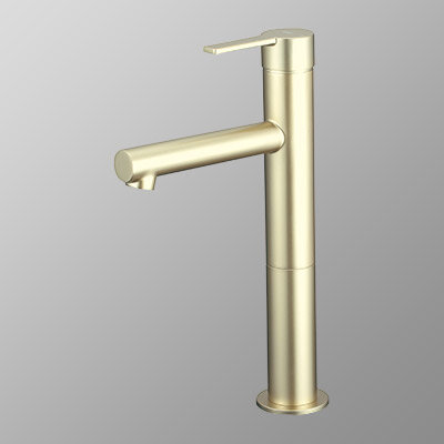 シングル混合栓 ロングボディ サテンゴールド